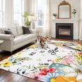 thumbnail image 2 of 5'x7' Area Rugs, Easter Indoor Outdoor Area Rug for Living Room Bedroom, Easter Bunny Spring Watercolor He Is Risen Flowers Washable Bathroom Rugs Kitchen Floor Carpet Mats Home Decor Aesthetic, 2 of 8