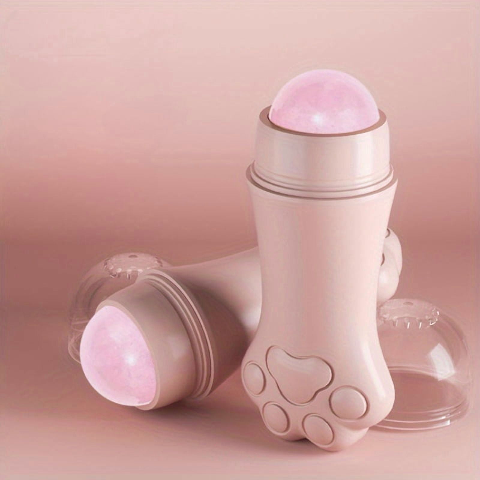 Oil-absorbing Volcanic Roller, Reusable Quartz Ball Facial Massager, Suitable for Facial Makeup Oil Control, Home or Travel Mini Massage Skincare Tool