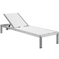 thumbnail image 3 of Modway Shore Chaise Outdoor Patio Aluminum Set of 4 in Silver White, 3 of 6