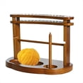 thumbnail image 2 of Dispensador de Hilo de Madera Hecho A Mano Dispensador de Hilo Soporte de Bola de Hilo de Doble Capa de Gran Capacidad para un Almacenamiento Eficiente del Hilo, 2 of 5