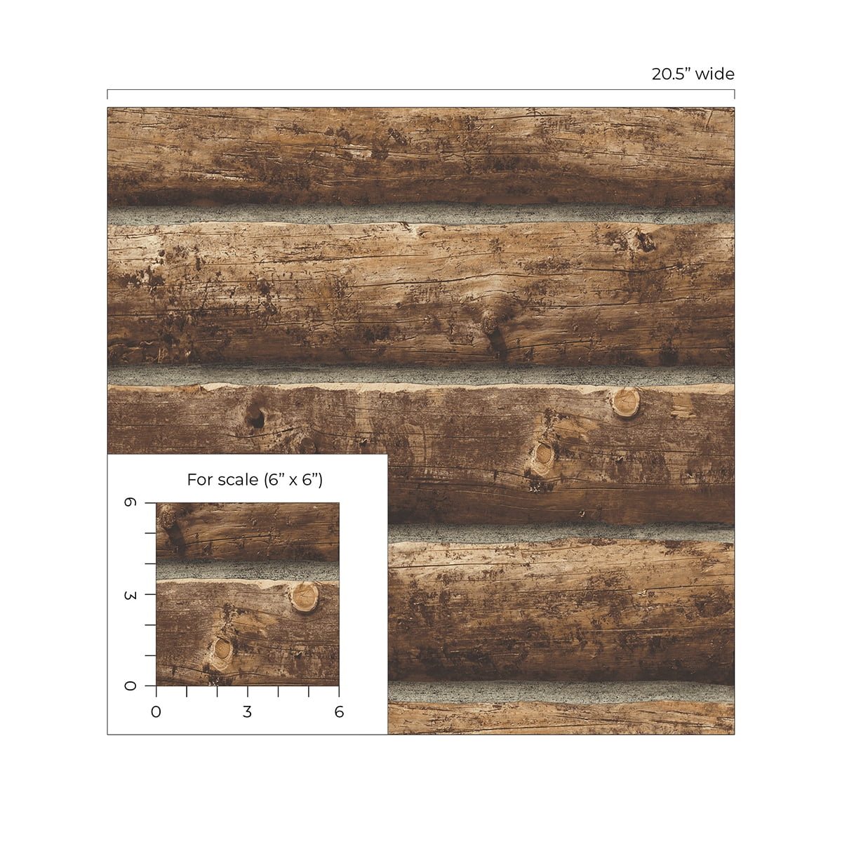 Seabrook Designs  Log Cabin Prepasted Wallpaper - 20.5 in. W x 33 ft. L