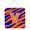 Blue Orange, variant on Letter V Initial Tiger Stripe - Blue Orange Aluminium Metal Wall Or Door Hanging Prints