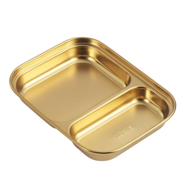 Miangastore Steel Food Tray Golden 1Pack 6.9In X 5.3In