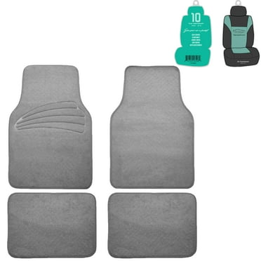 FH Group 4pcs Car Floor Mats For Auto Car SUV Carpet Liner Gray With Free Freshener Gift