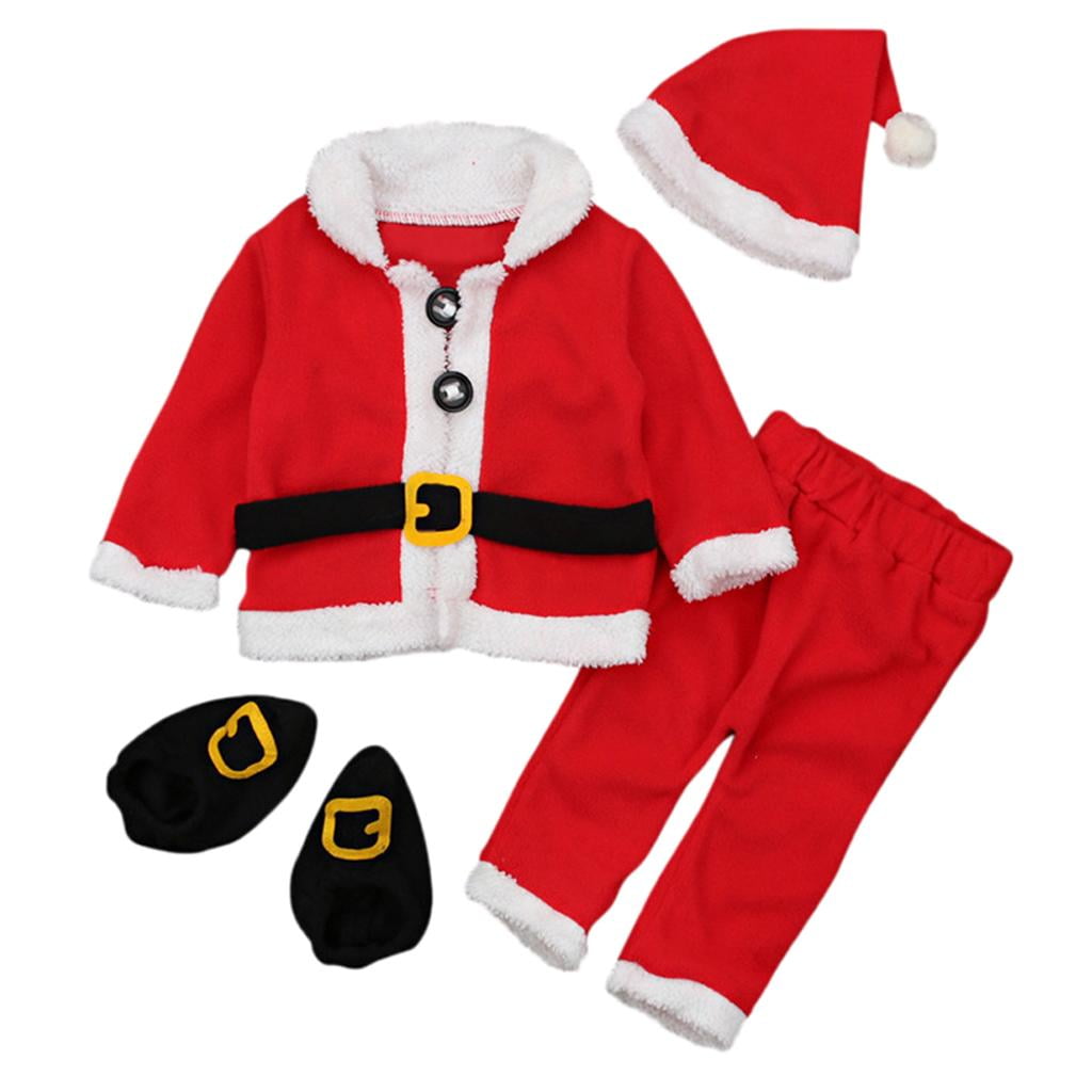 Disfraz De Papá Noel Para Bebé – Conjunto Completo Con Gorro, Chaqueta, Pantalón Y Cinturón, Tallas 6-24 Meses
