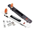 thumbnail image 1 of Cerradura para puerta corredera, juego de 2 manijas para puerta corrediza de vidrio, montaje empotrado, manija invisible con llave (negro + blanco), 1 of 5