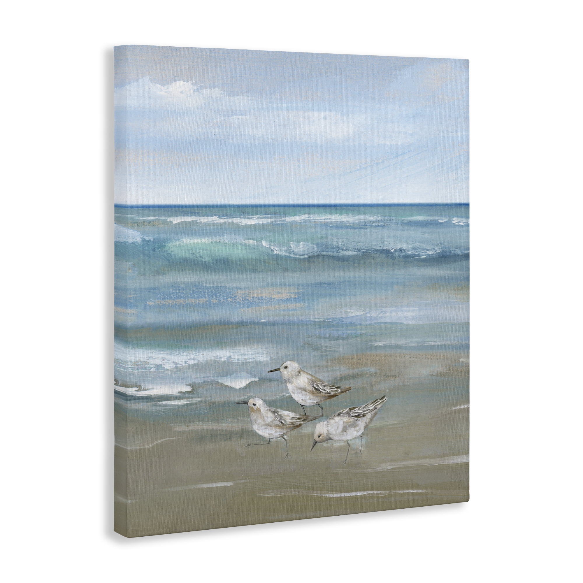 Stupell Industries Sanderlings on Gentle Waves Canvas Wall Art, design by Nan