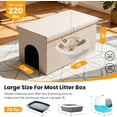 thumbnail image 4 of 3-in-1 Cat Litter Box Enclosure with Odor Control, Multi-Functional Hidden Litter Box Furniture Bench, Dog Proof, Space-Saving Ottoman Cabinet with Flip-Up Lid, Storage Footrest, Beige, 4 of 6