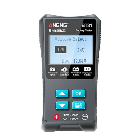 

Aneng Bt81 24V Car Battery Tester Portable Digital Automotive Battery Internal Resistance Tester Cca Cranking Maximum Load Charging Testing Tool Analyzer For Vehicles
