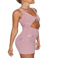 thumbnail image 4 of EIMELI Femmes Tricot Bodycon Creux Midi Sans Manches Robe Courte d'Été, 4 of 6