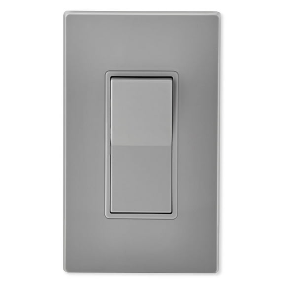 Leviton 5604-2GY Decora 4-Way Rocker Single-Pole AC Quiet Switch, 15A, 120/277V, Gray