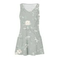 thumbnail image 4 of Viikei Women's Fit and Flare Short Sleeve Dress,Women's Casual with Pockets Summer Floral Print Dress V-Neck Mini Dresses Gray L, 4 of 6