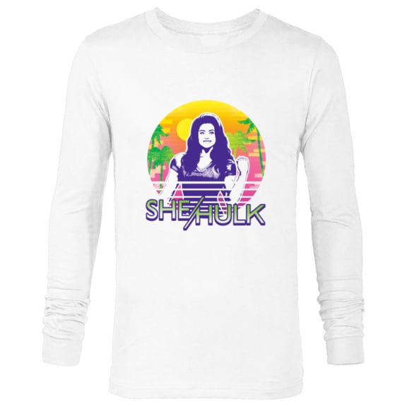 Marvel Studios She Hulk Jen Walters Sunset - Long Sleeve T-Shirt for Men - Customized-White