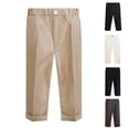 thumbnail image 2 of School Uniform Pants for Girls Boys Fashion Elastic Waist Chino Pants Dress Pants Straight Leg Long Trousers for Wedding Toddler Kids School, 2 of 3