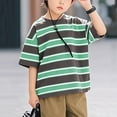 thumbnail image 2 of TOWED22 Boys Plain Basic Tees 5-16 Years Cotton Solid Color/Graphic Print Short Sleeve Crewneck T Shirts Teen Boys Summer Clothes(Green,3-4 Y), 2 of 9