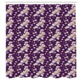 thumbnail image 2 of Ambesonne Shabby Flora Shower Curtain, Flowers Retro Spring, 69"Wx84"L, Dark Purple, 2 of 4