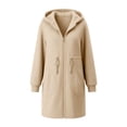 thumbnail image 7 of IUYRTFE Women's Long Zip Up Hoodie Jacket with Pockets Casual Lightweight Hooded Coat, 7 of 7