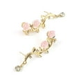 thumbnail image 5 of KDSJSXW Womens Earrings Women's Style Style Earrings Vintage Women Rose Flower Branch Rhinestone Climber Crawler Earrings Ear Jewelry Earring Studs for Women Pearl Earring Set (Gold,One Size), 5 of 6