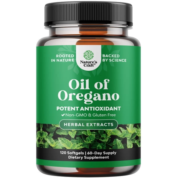 Wild Oregano Oil Softgels - Super Concentrated Softgels Oil of Oregano for Digestion & Immune Support - Herbal Supplements for Intestine Cleanse, Body Detox & Repair - 120 Ct