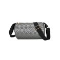 thumbnail image 1 of Bolsa de cubo cilíndrica con cremallera de de celosía acolchada de algodón (plata) Ehuebsd Para Estrenar, 1 of 8