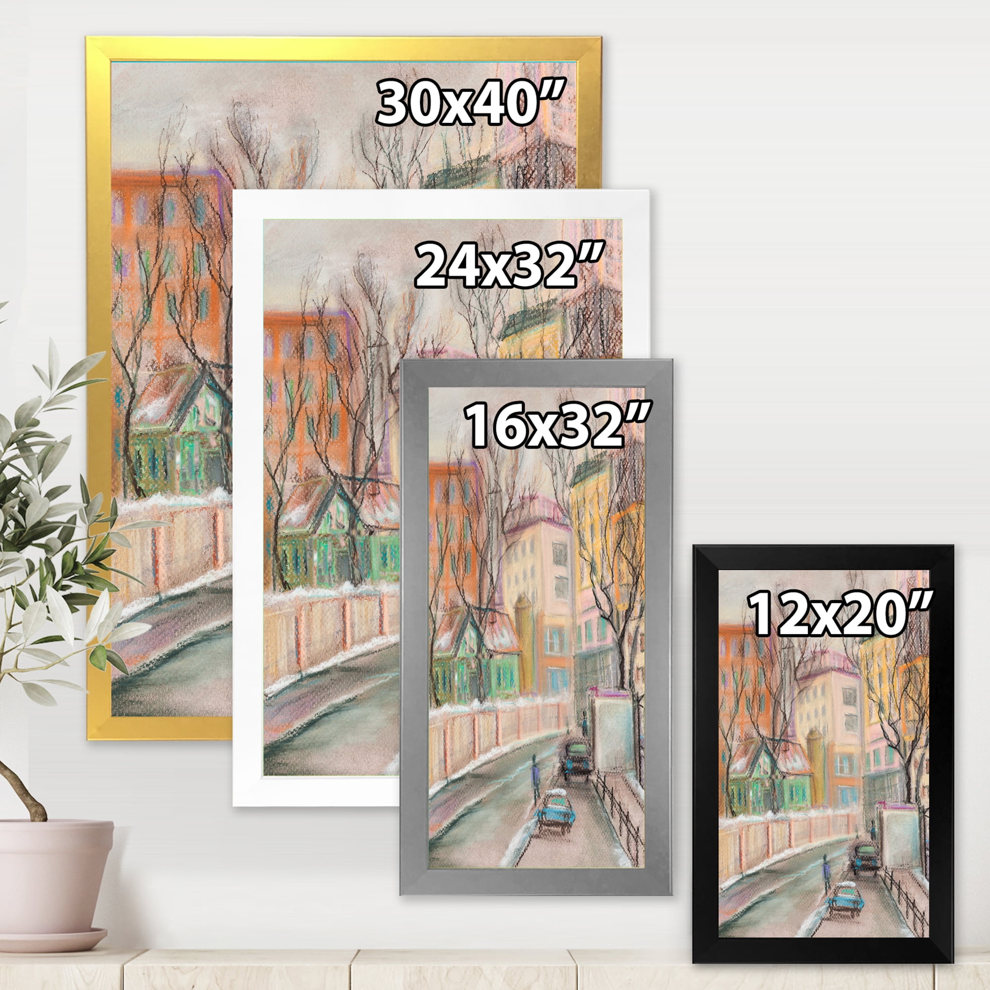 Designart 'Lanes In Moscow Cityscape' Traditional Framed Art Print