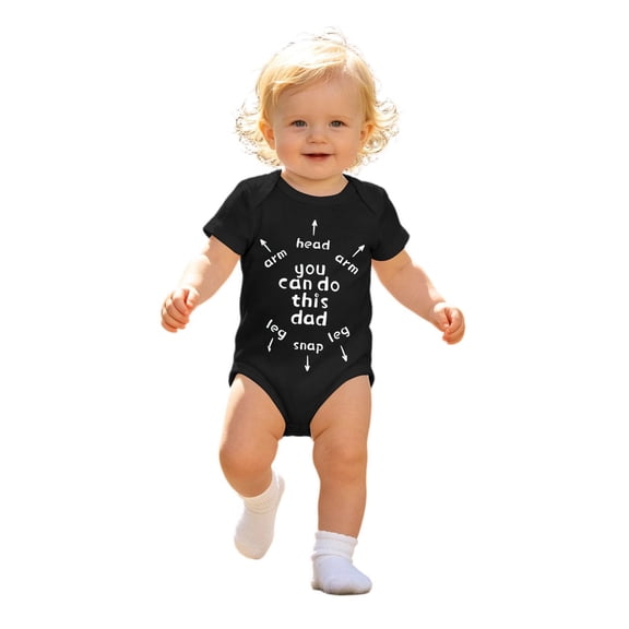 JAJAHO Boys Girls Romper Short Sleeve Father's Day Letter Print Baby Bodysuits Clothes 0-24M Lovely Onesie