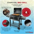 thumbnail image 3 of Grill Boss 24 Inch Charcoal BBQ Grill with Side Shelves, Built-In Thermometer, Black, 3 of 13