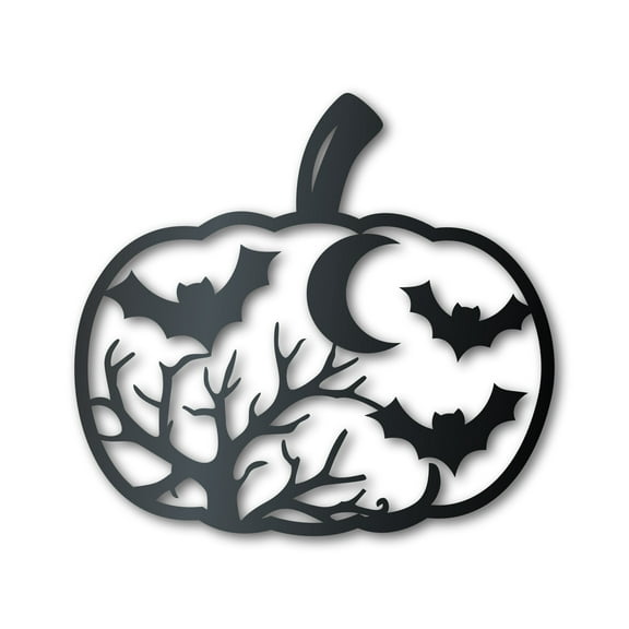 Metal Pumpkin Bats Wall Art 20