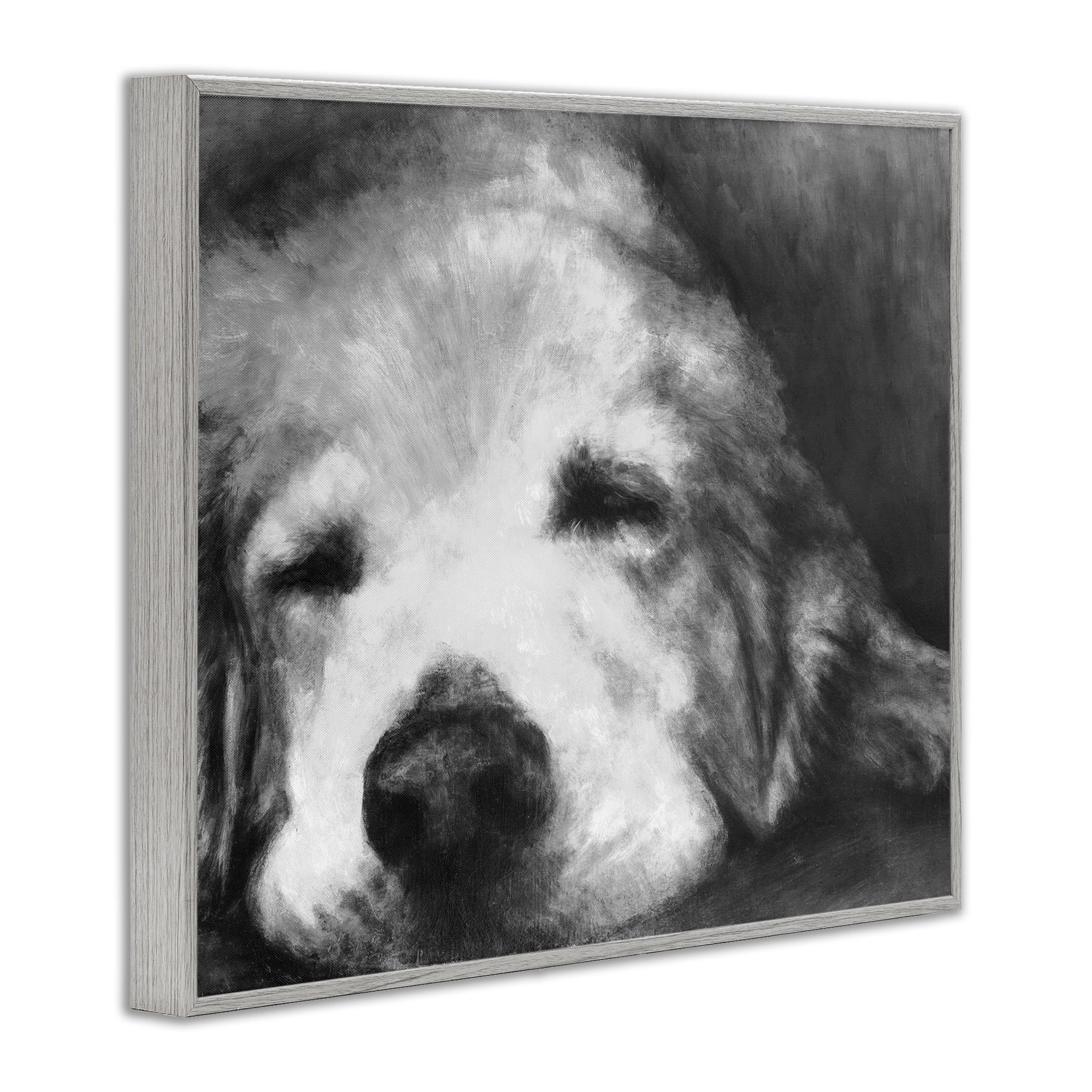 Stupell Industries Monochrome Dog Day Afternoon Gray Framed Giclee Art, design by Walt Johnson