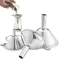 thumbnail image 1 of Stainless Steel Funnel, 3 Pieces Stainless Steel Mini Funnel Stainless Steel Kitchen Funnels with Handles Metal Mini Funnel for Transferring Fluid Liq, 1 of 5