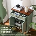 thumbnail image 5 of Ahokua Vintage Accent Cabinet with Floral Carved Doors, Drawer and 1 Adjustable Shelf, Sage Green, 5 of 8