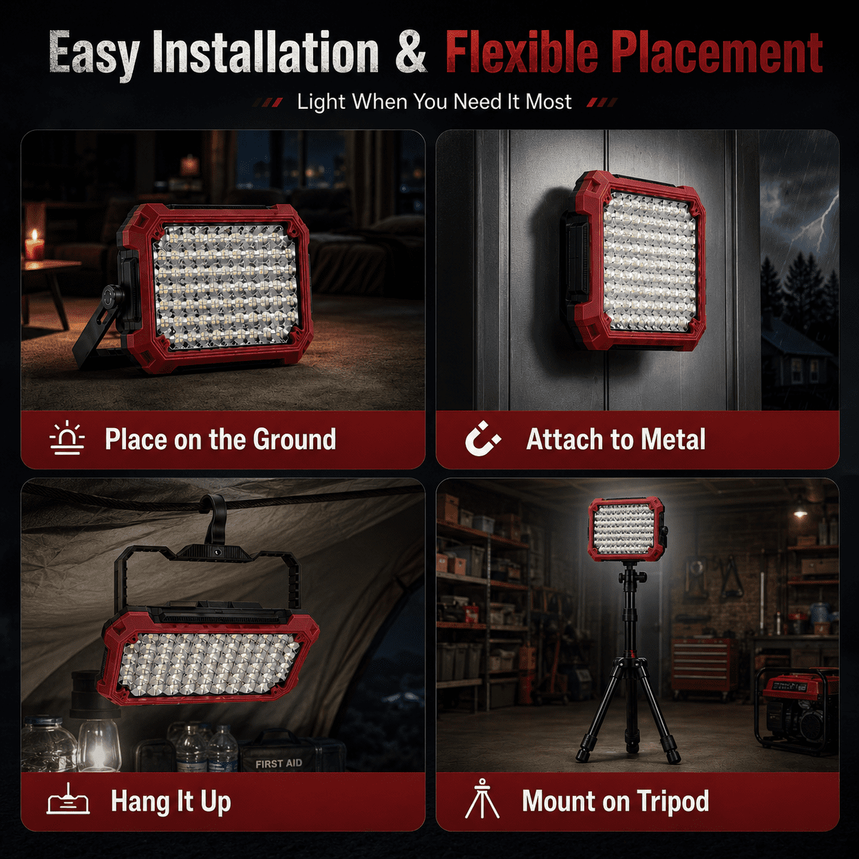 12000mAh Rechargeable LED Lantern for Power Outages,10000 Lumens Battery Powered Emergency Light, Portable Camping Light with Stand & Hook, Waterproof Survival Gear for Home, Outdoor, Hurricane