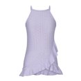 thumbnail image 4 of Royisotas Casual Women's Tank Tops Summer Sleeveless Purple Womens Camisoles Cutout Ruffled Crew Neck Solid Color Women's Tanks & Camis, 4 of 9
