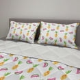 thumbnail image 2 of Pineapple Comforter & Sham Bedding Set, Pineapple and Watermelon Fruit Themed Minimal Sketch Pastel Watercolor Pattern, 3 pcs Duvet Set Microfiber Filling Quilt, 5 Sizes, Multicolor, by Ambesonne, 2 of 4