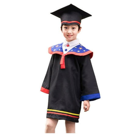 

1 Set of Doctor Hat For Children Kindergarten Primary School Graduation Photo Dress Size 120(Red Tie)