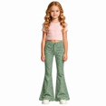 thumbnail image 4 of HCYSFG Cheetah Print Flare Pants For Girls Leopard Print High Waisted Bell Bottom Pants Summer Outdoor Weekend Travel Casual Trousers, 4 of 5