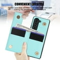 thumbnail image 4 of Dteck for Samsung Galaxy Z Fold 6 Wallet Case with Ring and Credit Card Holder, Cash Slot, Premium Leather Magnetic Clasp Kickstand Heavy Duty Protective Cover,Mint, 4 of 7