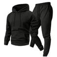 thumbnail image 5 of Men Full Zip Hoodie Tracksuit Set Soft Thick Fleece Sweatsuit Matching Jogger Outfit 2026 Fall Winter Relaxed Set Black XL, 5 of 5
