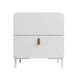 thumbnail image 1 of Mesa Auxiliar de Noche Moderna con 2 Cajones blanco, 1 of 6