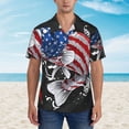 thumbnail image 4 of Balery Largemouth Bass Fish in USA Print Men's Hawaiian Shirts Short Sleeve Beach Shirt Relaxed Fit Vacation Button Down Shirts-Small, 4 of 9