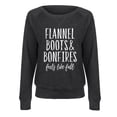 thumbnail image 2 of Instant Message - Flannel Boots And Bonfires Feels Like Fall - Women's Lightweight French Terry Long Sleeve Shirt, 2 of 6