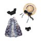 thumbnail image 3 of 4 Piezas 1: 6 Top and Skirt Hat Personas Ropa en miniatura disfraz de ropa para Azul 4pcs, 3 of 9