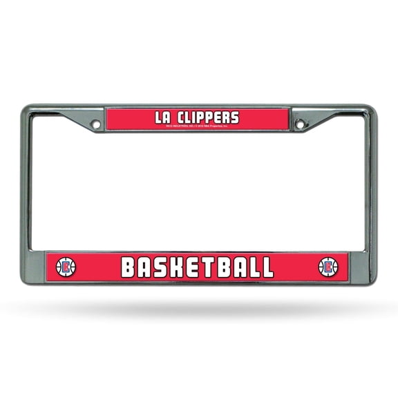 Los Angeles Basketball Clippers - 12" x 6" Standard Size - Chrome Metal License Plate Frame