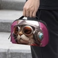 thumbnail image 2 of Cat Oxford Fabric Digital Pouch for Electronic Devices, Waterproof Travel Case for Cell Phone Charger, Hard Drive, and Cords - 5.9x9.44x3.14 inches, 2 of 6