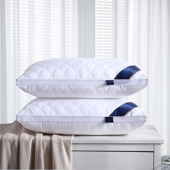 Premium Microfiber Hotel Pillow - Breathable, Hypoallergenic White Bed Pillow for Side, Back & Stomach Sleepers - Cooling, Supportive & Machine Washable - 1PC