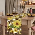 thumbnail image 2 of Table Runners 72 Inches Long Dress Scarves, Spring Flowers Farmhouse Kitchen/Dining Table Runner, Coffee Tablerunners, Farmhouse Botanical Brown Yellow Daisy 14x72 Inch, 2 of 9