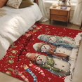 thumbnail image 4 of 3'x5' Area Rugs, Red Snowman Christmas Indoor Outdoor Area Rug for Living Room Bedroom, Xmas Stocking Winter Snowflake Washable Bathroom Rugs Kitchen Floor Carpet Mats Home Decor Aesthetic, 4 of 8
