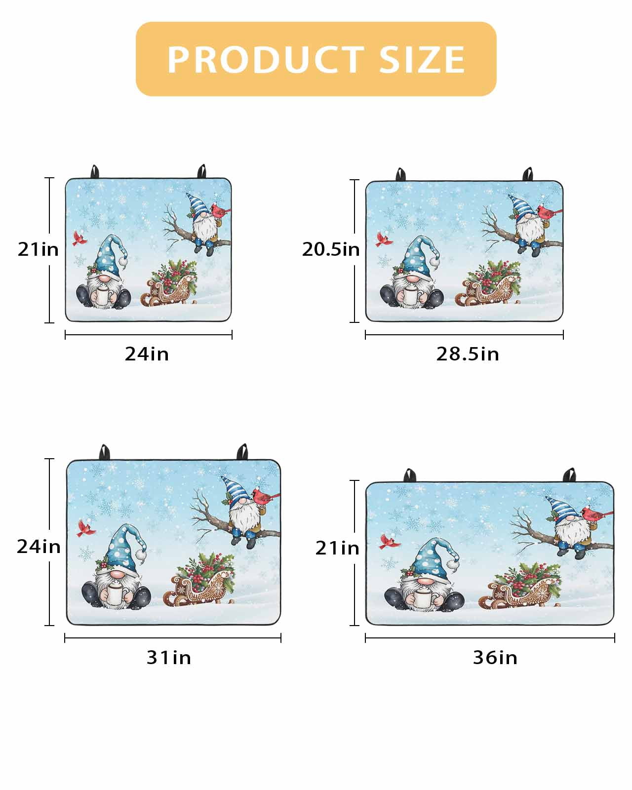Large Induction Cooktop Protector Mat Blue Christmas Stove Top Covers for Electric Stove, Winter Gnomes Snowflakes Cardinal Holly Decorative Stove Burner Cover Mats, Glass Top Stove Cover