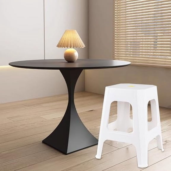 6 Pack Square Plastic Stackable Stools, 18.9 Inch Plastic Stacking Stools for Classroom, White