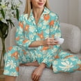 thumbnail image 6 of Pofeuu Cute Sloth on Floral Tree Print Womens Pajamas Set Long Sleeve Sleepwear Button Down Nightwear Soft Pj Lounge Sets Button Down Pajamas Women-, 6 of 7